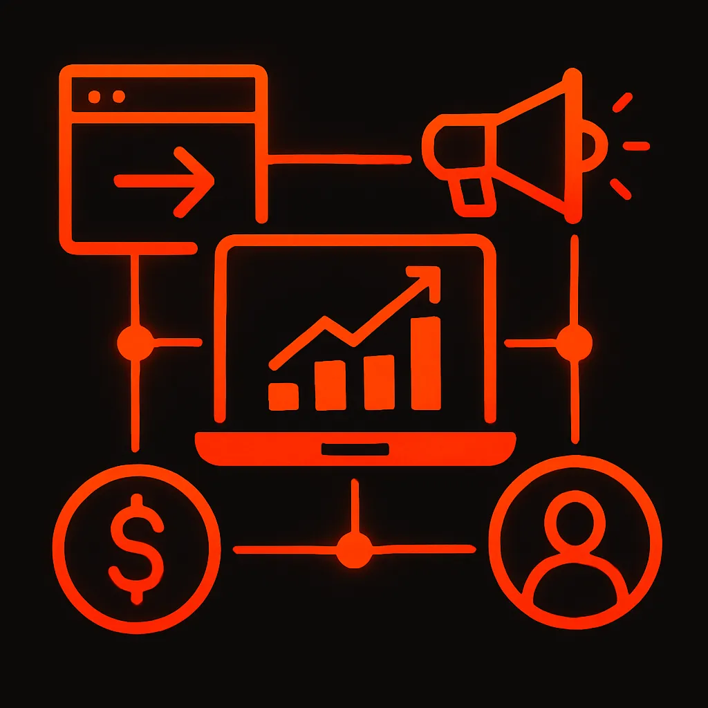Revenue funnel with cash icons
