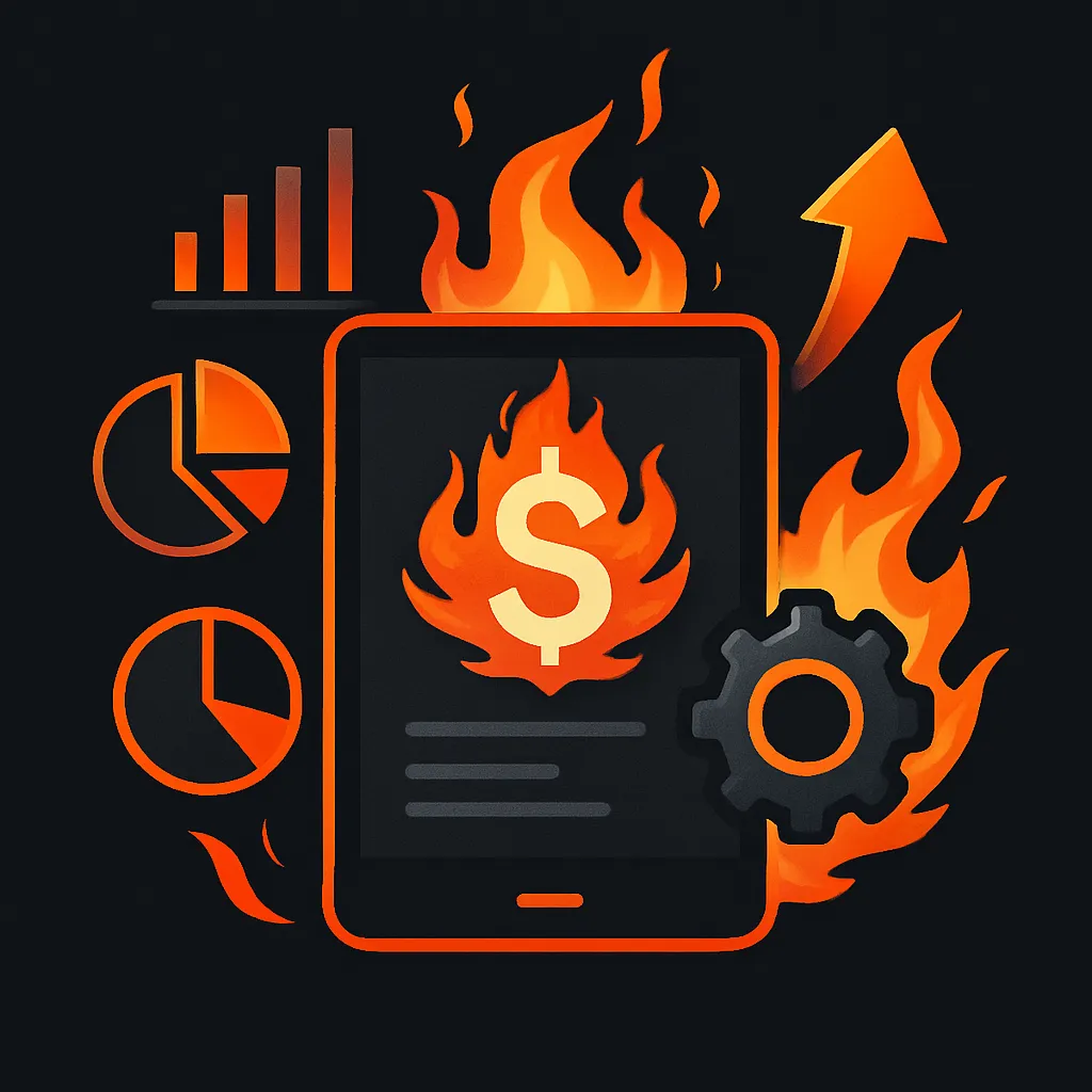 Revenue funnel with cash icons